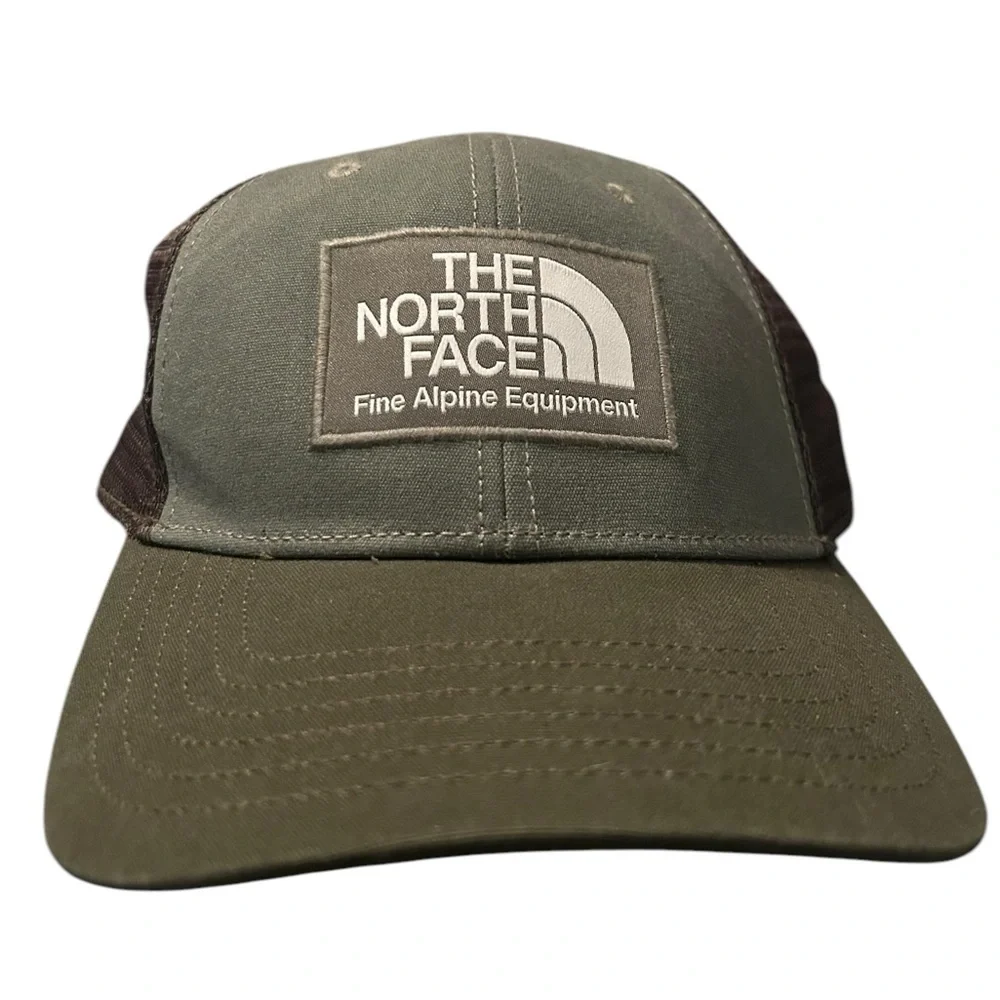 The North Face Trucker Mens Hat Cap‎ Green Snapback Outdoors Mesh Back
